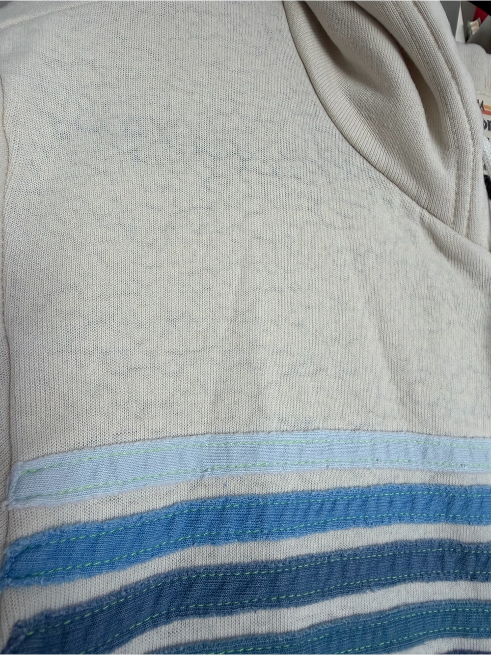 Aviator Nation 5 Stripe Hoodie Vintage White/Blue size M - Picture 10 of 11